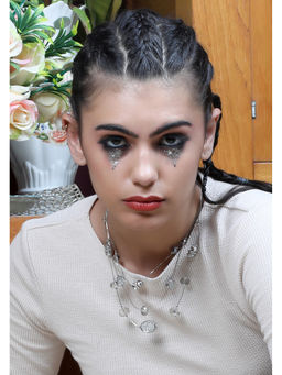 Odette - Stunning Silver Beaded Necklace