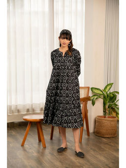 EKOHUM - Ikat Print Black Dress