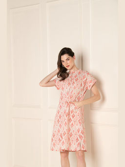 EKOHUM - Ikat Cotton Flex Pink Dress