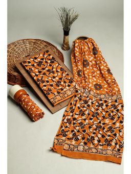 KISHORI - Floral Print Cotton Unstitched Salwar Suit Dress Material 3 Piece Set