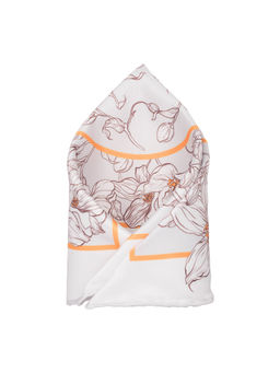 The Tie Hub - White with Grey Floral Microfiber Pocket Square