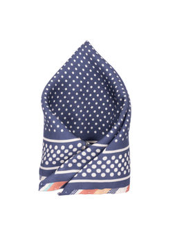 The Tie Hub - Blue with White Polka Silk Pocket Square