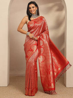 Libas - Women Red Floral Woven Design Saree