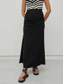 Twenty Dresses by Nykaa Fashion - Women Solid Black Trumpet Maxi Skirt