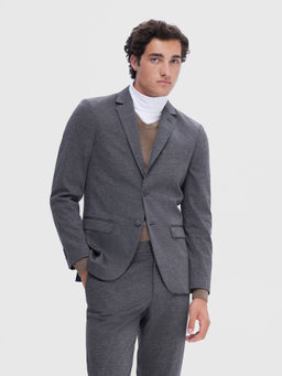 Selected - Grey Slim Fit Jersey Suit Set Blazer