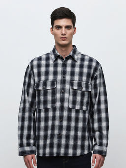 Selected - Dark Navy Blue Flannel Overshirt
