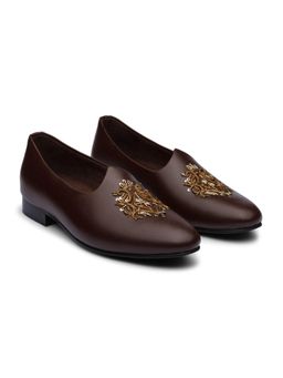 DABLR SHOES - Classic Embroidery Mojri - Brown