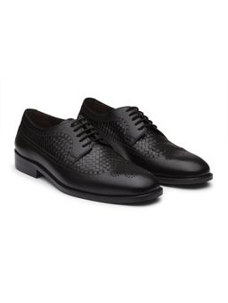 DABLR SHOES - London - Black Handwoven Leather Shoes