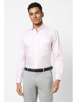 Peter England - Men Pink Slim Fit Formal Full Sleeves Formal Shirt