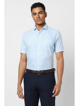 Peter England - Men Blue Regular Fit Formal Half Sleeves Formal Shirt