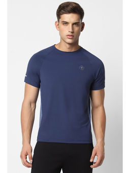 Van Heusen - Men Navy Solid Crew Neck T-Shirt