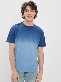American Eagle - Men Blue Super Soft Dip-Dye T-Shirt