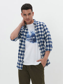 American Eagle - Men Blue Everyday Button-Up Shirt