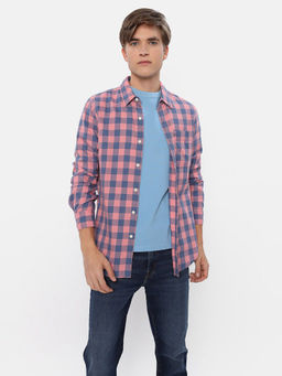 American Eagle - Men Pink Everyday Button-Up Shirt