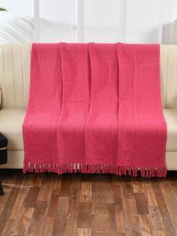 Sashaa World - Vibrant Pink Cotton Throw