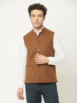CRIMSOUNE CLUB - Men Waistcoat In Brown Tone