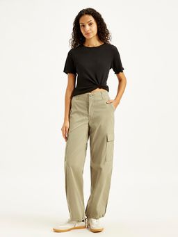 Levi's - Womens Mid Rise Grey Loose Fit Cargo Trousers