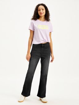 Levi's - Womens Mid Rise Wedgie Wide Black Jeans