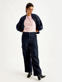 Levi's - Womens High Rise Baggy Fit Navy Cargo Jeans