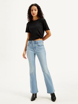Levi's - Womens High Rise 725 Slim Wide Fit Light Blue Jeans