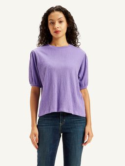 Levi's - Womens Textured Lavender Crew Neck Top