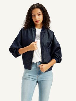 Levi's - Womens Embroidered Navy Bomber Jacket