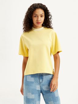 Levi's - Yellow Womens Solid Relaxed Fit T-Shirt