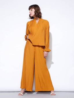 VERO MODA - Orange High Rise Pleated Pants