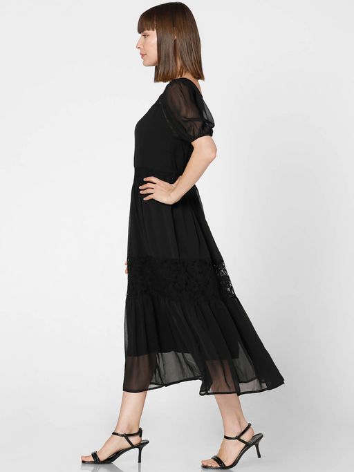 vero moda chiffon dress Vero Moda - Smilla Cowl Neck Midi Dress - Women - Polyester - M