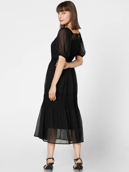 chinese dress ladies Elaine Lace Mini Dress in Black main image 1