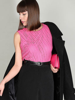 VERO MODA - Hot Pink Lace Sleeveless Top