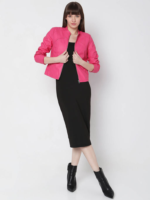 Vero Moda Pink Faux Leather Biker Jacket Womens Pink Biker Jacket Sale