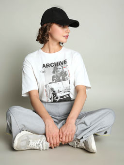 VERO MODA - White Graphic Print T-shirt