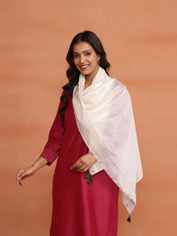 Fabindia - Natural Cotton Silk Applique Stole