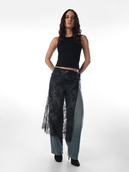 ONLY - Womens Self Design Black Scarf