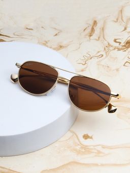 TED SMITH - Brown Aviator Sunglasses 100% Uv Protected Men & Women