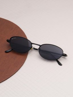 TED SMITH - Grey Oval Sunglasses 100% Uv Protected Men & Women Black