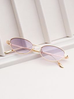 TED SMITH - Purple Oval Sunglasses 100% Uv Protected Men & Women Gold