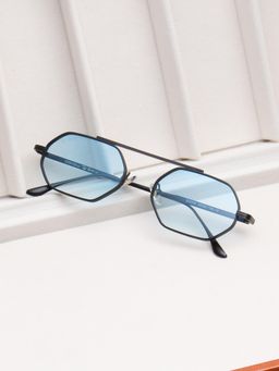TED SMITH - Blue Octagon Sunglasses 100% Uv Protected Men & Women