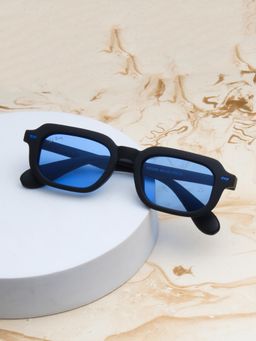 TED SMITH - Blue Rectangle Sunglasses 100% Uv Protected Men & Women