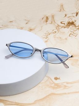 TED SMITH - Blue Oval Sunglasses 100% Uv Protected Women