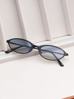 TED SMITH - Blue-Yellow Oval Sunglasses 100% Uv Protected Women