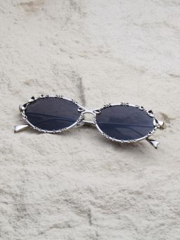 TED SMITH - Grey Oval Sunglasses 100% Uv Protected Women