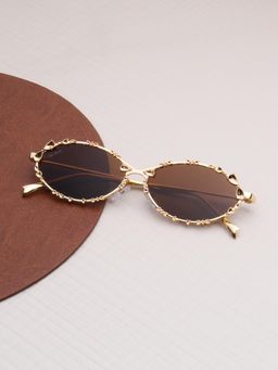 TED SMITH - Brown Oval Sunglasses 100% Uv Protected Women