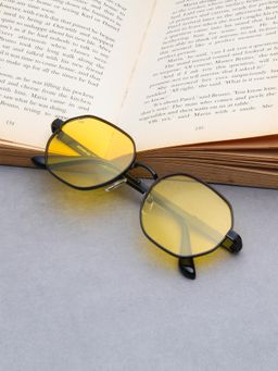 TED SMITH - Yellow Hexagon Sunglasses 100% Uv Protected Men & Women