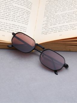 TED SMITH - Brown Hexagon Sunglasses 100% Uv Protected Men & Women