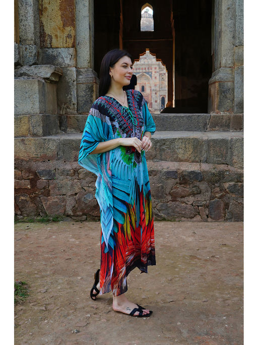 Buy Ravi Rajoria Women Multi-Color Floral Flared Sleeves Tie up