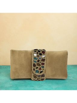 Peora - Brown Clutch Purses for Women Handmade Sling Stylish Bridal Clutch - C118Br