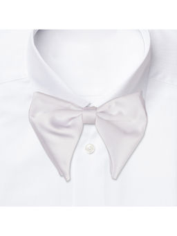 The Tie Hub - Solid White Satin Butterfly Bowtie