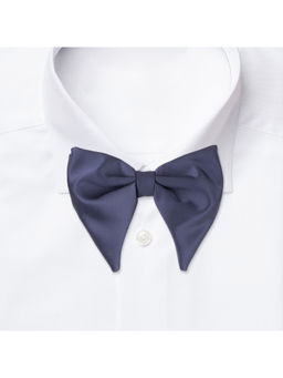 The Tie Hub - Solid Blue Satin Butterfly Bowtie